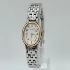 新品電池/稼働　SEIKO　ALBA オーバル レディース　コンビ　ヴィンテージ