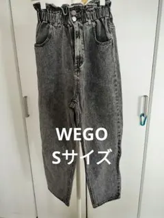 WEGO ゴムウエスト ストレートデニムS