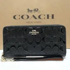 コーチ COACH シグネチャー パテントレザー アコーディオン 財布CV413