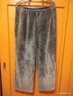 グレー コーデュロイ ワイドパンツ