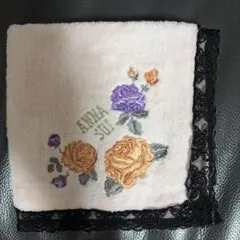 ANNA SUI ハンカチ タオルハンカチ ローズ刺繍のサムネイル