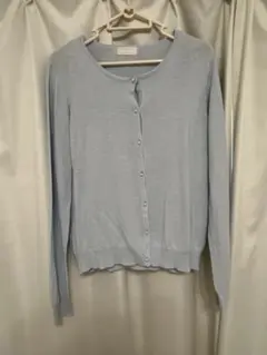 LODISPOTTO 水色長袖カーディガン パールボタン