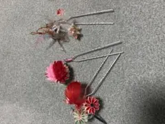 花飾り付きかんざし5本セット