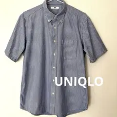 ユニクロ　ドライノンアイロンジャージーシャツ（半袖）　Lサイズ　ストライプ