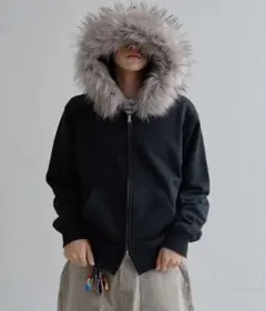EPNK アジャスタブルフェイクファーフーディ 黒 L 完売品 - メルカリ