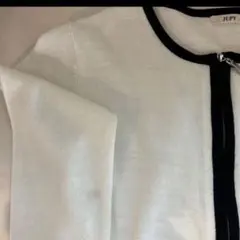 ニットカーディガン 配色 白黒 ホワイトブラック