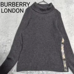 バーバリー ロンドン ハイネック タートルネック ニット ノバチェック 大きめ