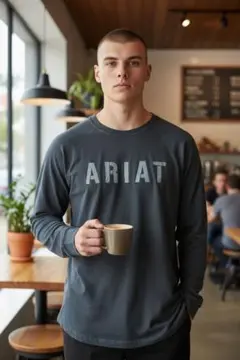 【ARIAT 】ブラック 長袖カットソー REBAR XLサイズ 古着　海外