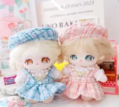 ツイードドール ぬいぐるみ 青とピンク