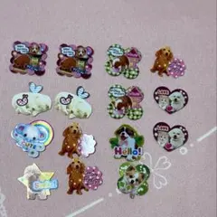 平成レトロ フレークシール　いぬ　動物　キラキラ　平成女児