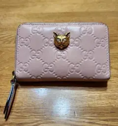 ー*ー様 希少✨️グッチ 二つ折り財布 GG シマレザー リネア キャット