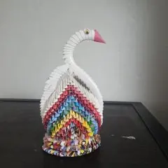 折り紙アート 白鳥 立体オブジェ