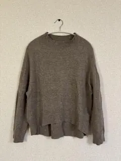 肌触り抜群！HÉLIOPÔLE 上質ウール100% ベージュ長袖セーター