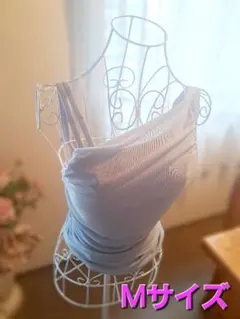 ヨガウェア☆トップス☆アシンメトリーデザイン☆ワンショルダー☆Mサイズ水色