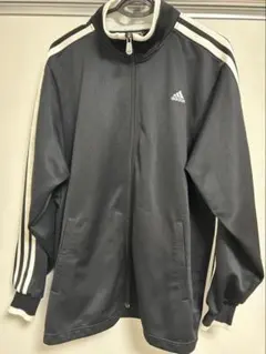 adidas アディダス　ジャージ ブラック上のみ　L