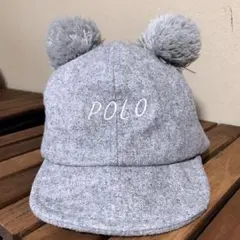 POLO Baby くまさん帽子 キャップ グレー 44cm
