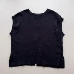 ikka レディース ニット ベスト 2way ブラック M サイドスリット