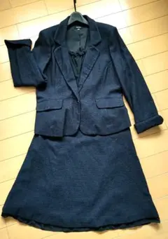 SUCRE ネイビー スーツ ツイード生地 19号