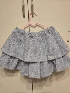 メゾピアノ水色 フリルキュロット 120cm