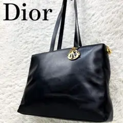 極美品 希少 ディオール 大容量 トートバッグ オールレザー ロゴチャーム