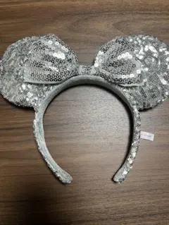 ディズニー　ミニー　カチューシャ　ファンキャップ　スパンコール　シルバー
