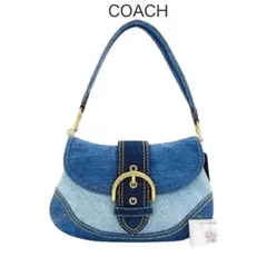 【未使用】コーチ デニム シグネチャー ハンドバッグ トートバッグ ブルー系