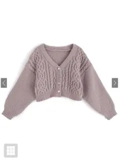 ケーブル編みニットカーディガン♡ フリーサイズ／ガーリー