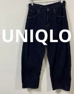 ユニクロ　UNIQLO バギーカーブジーンズ　サイズ28　ネイビー　美品