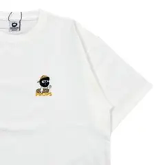 新品 QUASH Tシャツ ★スポーツ柄★胸オジー刺繍Tee ホワイトLサイズ