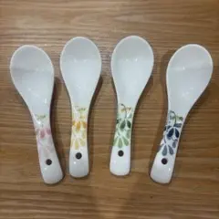レ*ー様 花柄陶器レンゲ4本セット
