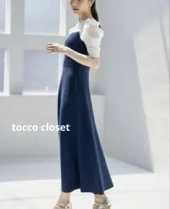 tocco closet バイカラー ニットワンピース M 接触冷感 シアー