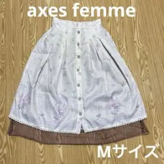 axes femme スカート ホワイト ピンク パールボタン　ブーケ　Mのサムネイル