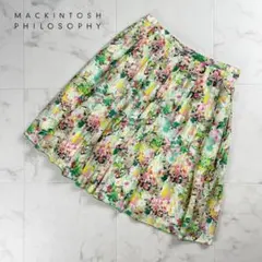 美品 マッキントッシュフィロソフィー 花柄プリーツスカートサイズ36*RC382