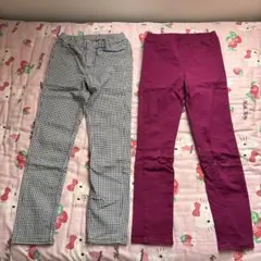 キッズ ロングパンツ チェック柄と無地　125cm〜135cm