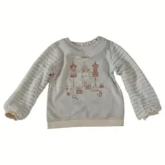 mezzo piano フリル付きトレーナー クリーム 120