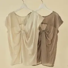 新品　しまむら　collin　バックシャンブラウス　s