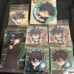 呪術廻戦　伏黒恵　缶バッジ シール カード7点セット