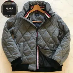 使用感少✨ビームス 中綿ジャケット キルティング トリコロール フード収納式
