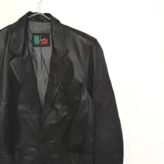 【ジャパンヴィンテージ】80-90s レザー テーラードジャケット