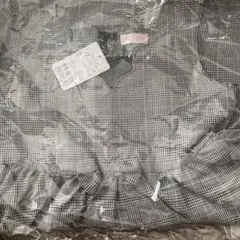 mezza piano ジャンバースカート ブラック系チェック