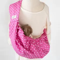 おままごと用スリング 人形 モフリン メルちゃんピンク×イチゴ柄