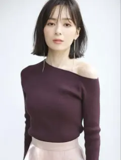 【未使用】anuans オフショルダースウェット anuans【オフショルダー】フォルムスウェットトップス【グレー