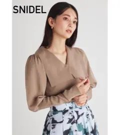 snidel スナイデル ビッグカラーパフスリーブニットトップス