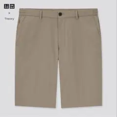美品 ユニクロ theory 感動イージーショートパンツ ベージュ L