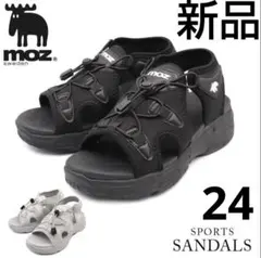 未使用　moz スポーツサンダル　ブラック　L 厚底　24