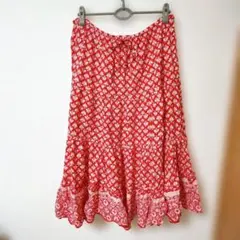 希少WHITE STAGヴィンテージレーヨンロングスカートインド製【XL】