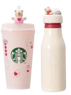 スターバックス バレンタイン　ステンレスロゴボトル+リユーザブルカップ+ ベア