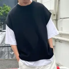 WEGO ルーズシルエットニットベスト ブラック　サイズМ