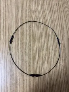 シンプル ブラック ネックレス ビーズ付き