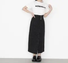 PROPORTION BODY DRESSING アシメ釦ナロースカート　BKのサムネイル
